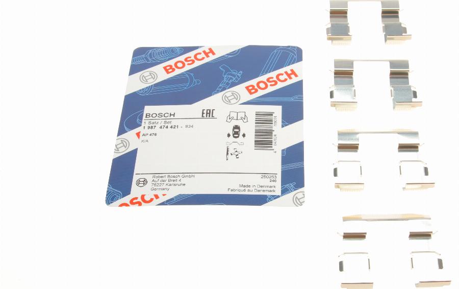 BOSCH 1 987 474 421 - Kit d'accessoires, plaquette de frein à disque cwaw.fr