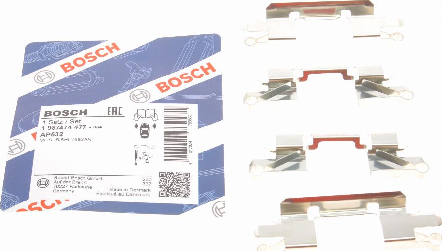 BOSCH 1 987 474 477 - Kit d'accessoires, plaquette de frein à disque cwaw.fr