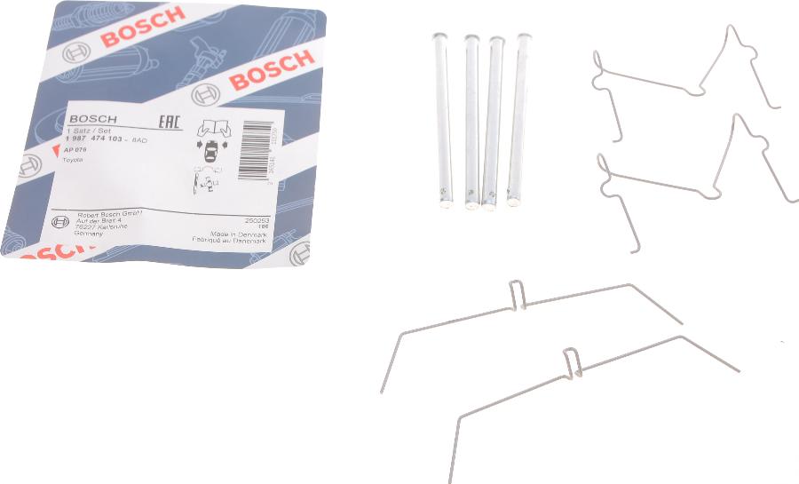 BOSCH 1 987 474 103 - Kit d'accessoires, plaquette de frein à disque cwaw.fr