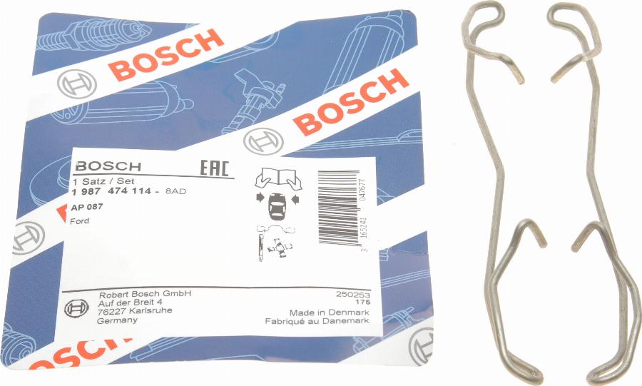 BOSCH 1 987 474 114 - Kit d'accessoires, plaquette de frein à disque cwaw.fr