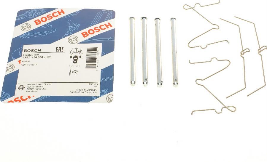 BOSCH 1 987 474 350 - Kit d'accessoires, plaquette de frein à disque cwaw.fr