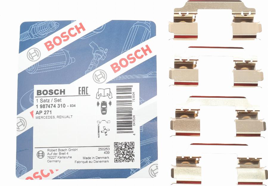 BOSCH 1 987 474 310 - Kit d'accessoires, plaquette de frein à disque cwaw.fr