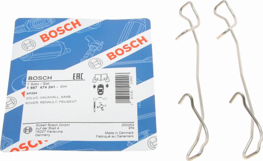 BOSCH 1 987 474 241 - Kit d'accessoires, plaquette de frein à disque cwaw.fr