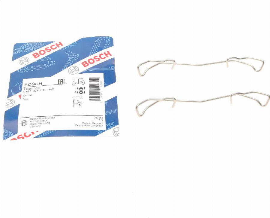 BOSCH 1 987 474 213 - Kit d'accessoires, plaquette de frein à disque cwaw.fr