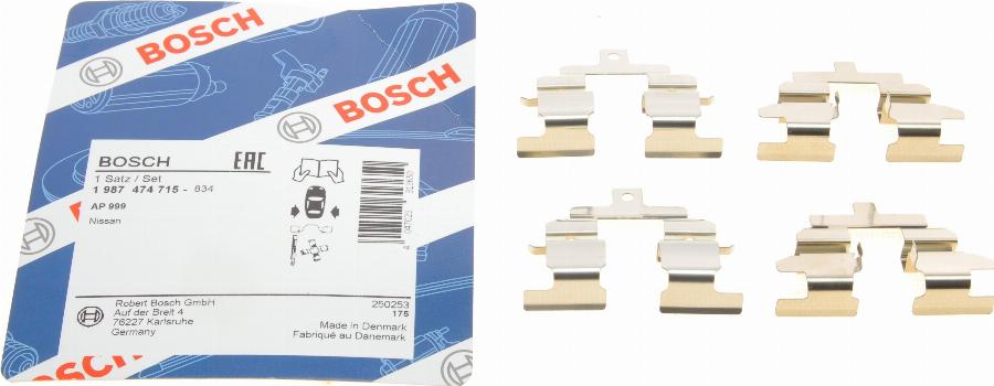 BOSCH 1 987 474 715 - Kit d'accessoires, plaquette de frein à disque cwaw.fr