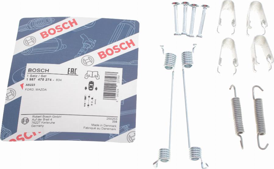 BOSCH 1 987 475 274 - Kit d'accessoires, mâchoire de frein cwaw.fr