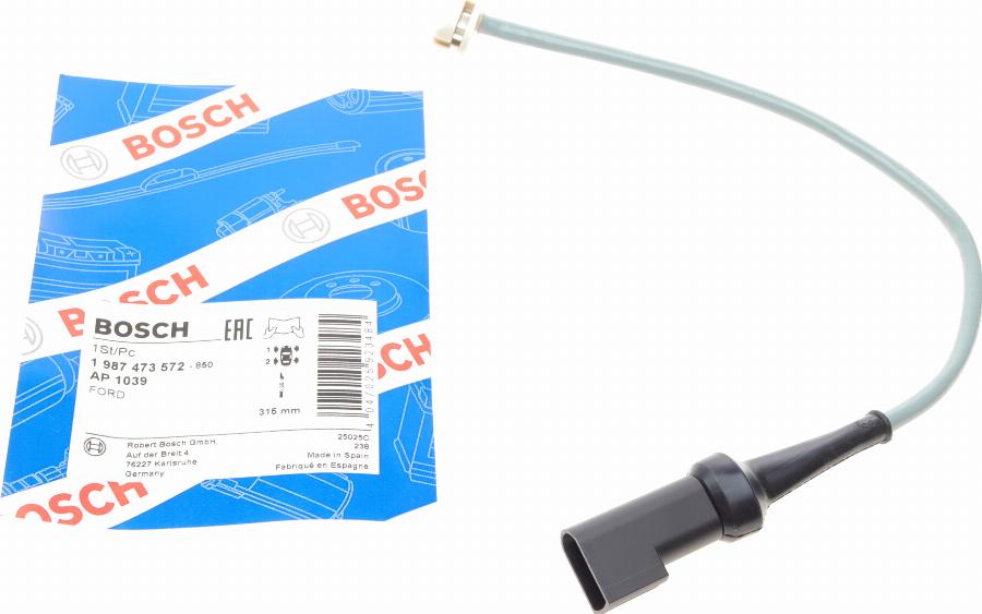 BOSCH 1 987 473 572 - Contact d'avertissement, usure des plaquettes de frein cwaw.fr