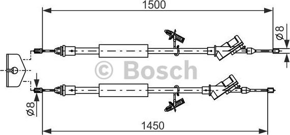 BOSCH 1 987 477 222 - Tirette à câble, frein de stationnement cwaw.fr