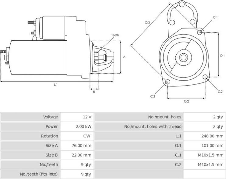 BOSCH 1109202 - Démarreur cwaw.fr