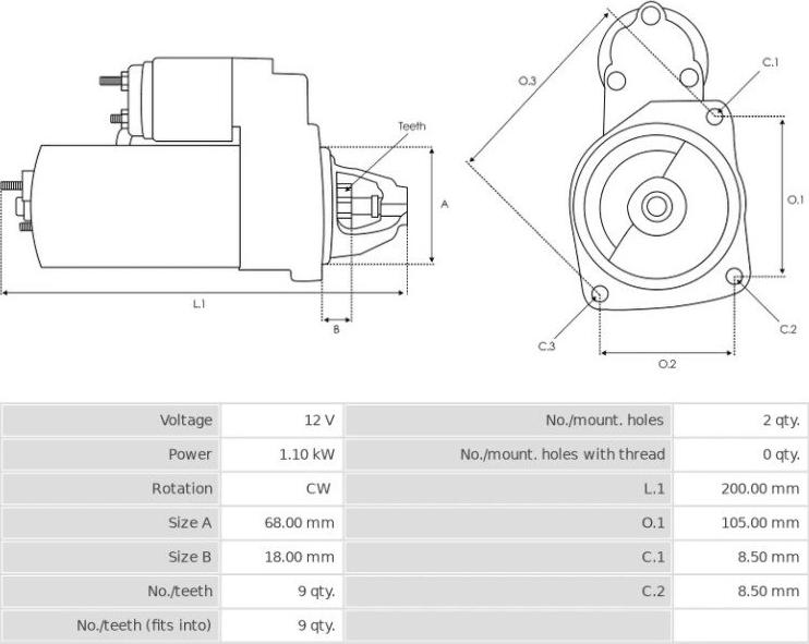 BOSCH 1107521 - Démarreur cwaw.fr