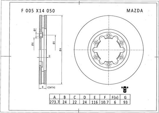 BOSCH F 005 X14 050 - Disque de frein cwaw.fr