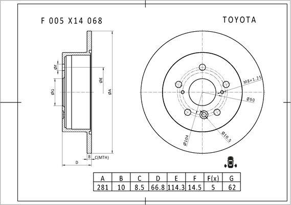 BOSCH F 005 X14 068 - Disque de frein cwaw.fr