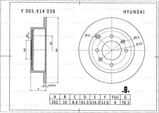 BOSCH F 005 X14 038 - Disque de frein cwaw.fr