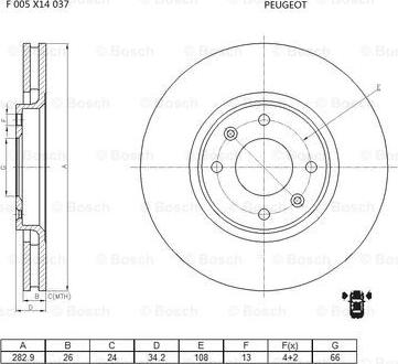 BOSCH F 005 X14 037 - Disque de frein cwaw.fr