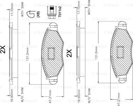 BOSCH F 03A 150 014 - Kit de plaquettes de frein, frein à disque cwaw.fr