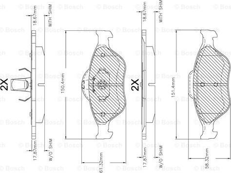 BOSCH F 03A 150 018 - Kit de plaquettes de frein, frein à disque cwaw.fr