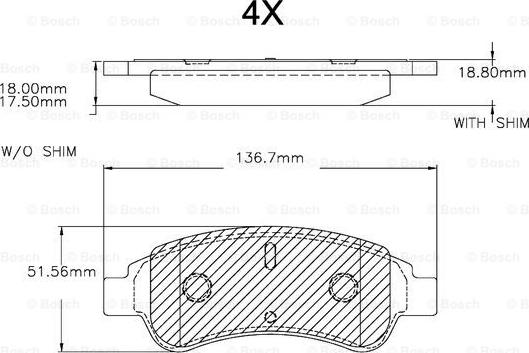 BOSCH F 03A 150 025 - Kit de plaquettes de frein, frein à disque cwaw.fr