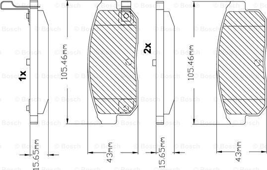 BOSCH F 03B 150 097 - Kit de plaquettes de frein, frein à disque cwaw.fr