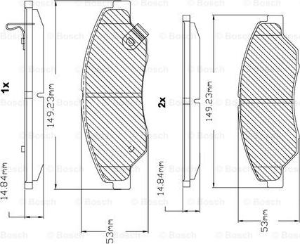 BOSCH F 03B 150 057 - Kit de plaquettes de frein, frein à disque cwaw.fr