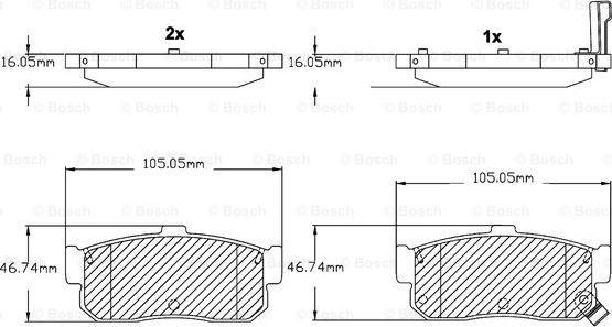 BOSCH F 03B 150 019 - Kit de plaquettes de frein, frein à disque cwaw.fr