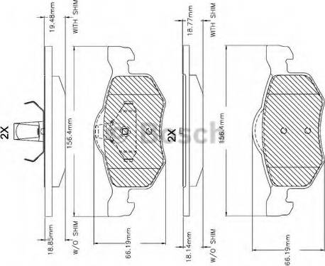 BOSCH F 03B 150 080 - Kit de plaquettes de frein, frein à disque cwaw.fr