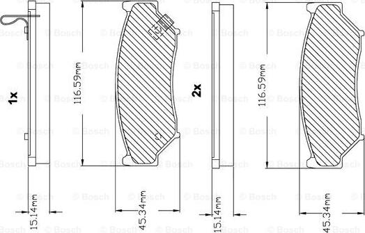 BOSCH F 03B 150 021 - Kit de plaquettes de frein, frein à disque cwaw.fr