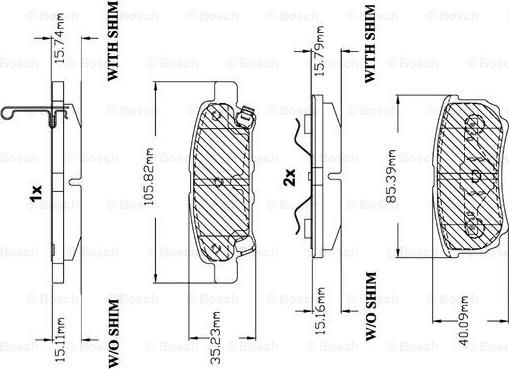 BOSCH F 03B 150 139 - Kit de plaquettes de frein, frein à disque cwaw.fr