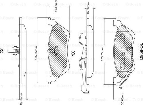 BOSCH F 03B 150 303 - Kit de plaquettes de frein, frein à disque cwaw.fr