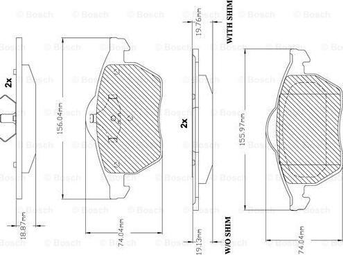 BOSCH F 03B 150 241 - Kit de plaquettes de frein, frein à disque cwaw.fr