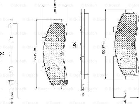 BOSCH F 03B 150 255 - Kit de plaquettes de frein, frein à disque cwaw.fr