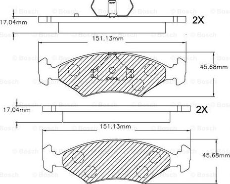 BOSCH F 03B 150 253 - Kit de plaquettes de frein, frein à disque cwaw.fr