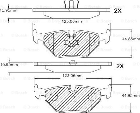 BOSCH F 03B 150 266 - Kit de plaquettes de frein, frein à disque cwaw.fr