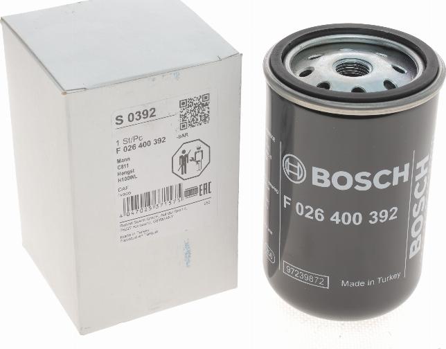 BOSCH F 026 400 392 - Filtre à air cwaw.fr