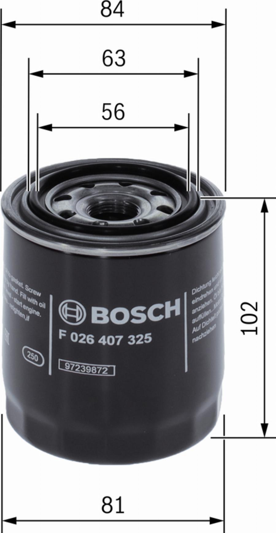 BOSCH F 026 407 325 - Filtre à huile cwaw.fr