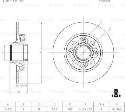 BOSCH F 026 A09 350 - Disque de frein cwaw.fr