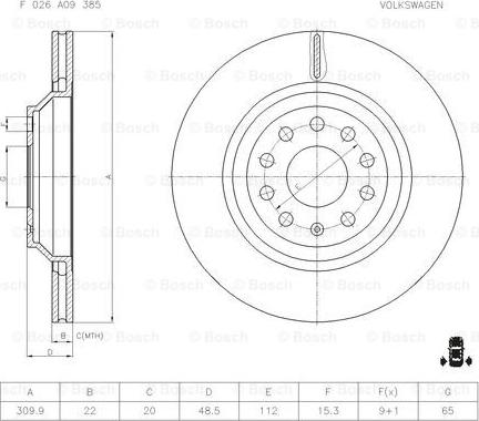 BOSCH F 026 A09 385 - Disque de frein cwaw.fr