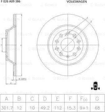 BOSCH F 026 A09 386 - Disque de frein cwaw.fr