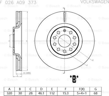 BOSCH F 026 A09 373 - Disque de frein cwaw.fr