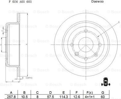 BOSCH F 026 A05 685 - Disque de frein cwaw.fr