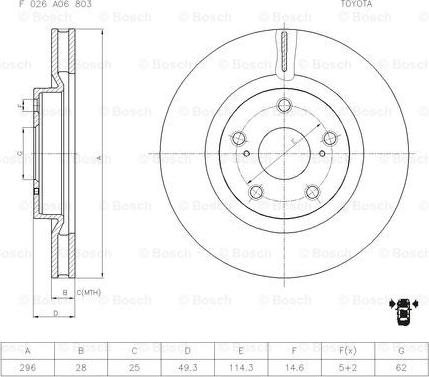 BOSCH F 026 A06 803 - Disque de frein cwaw.fr