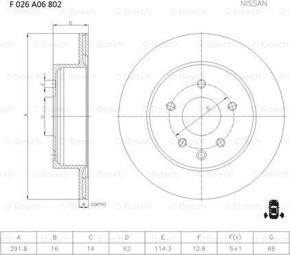 BOSCH F 026 A06 802 - Disque de frein cwaw.fr