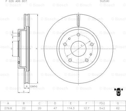 BOSCH F 026 A06 807 - Disque de frein cwaw.fr