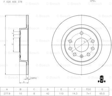 BOSCH F 026 A06 378 - Disque de frein cwaw.fr