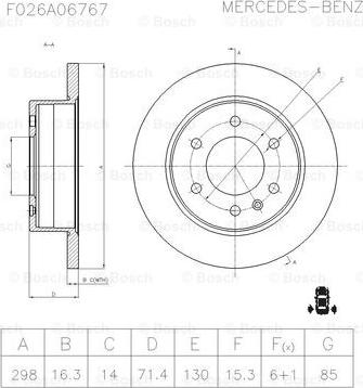 BOSCH F 026 A06 767 - Disque de frein cwaw.fr