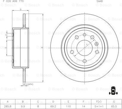 BOSCH F 026 A06 770 - Disque de frein cwaw.fr