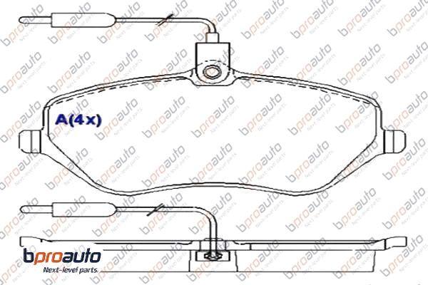 BPROAUTO 1BP30950AA - Kit de plaquettes de frein, frein à disque cwaw.fr