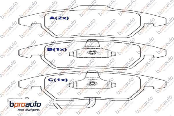 BPROAUTO 1BP30925AA - Kit de plaquettes de frein, frein à disque cwaw.fr