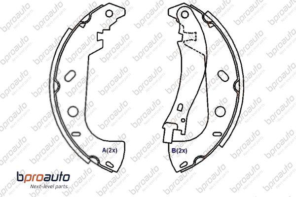 BPROAUTO 1BP31140AA - Jeu de mâchoires de frein cwaw.fr