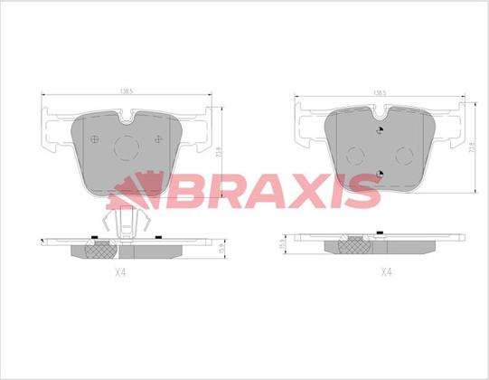 Braxis AA0490 - Kit de plaquettes de frein, frein à disque cwaw.fr