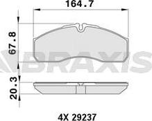 Braxis AA0493 - Kit de plaquettes de frein, frein à disque cwaw.fr